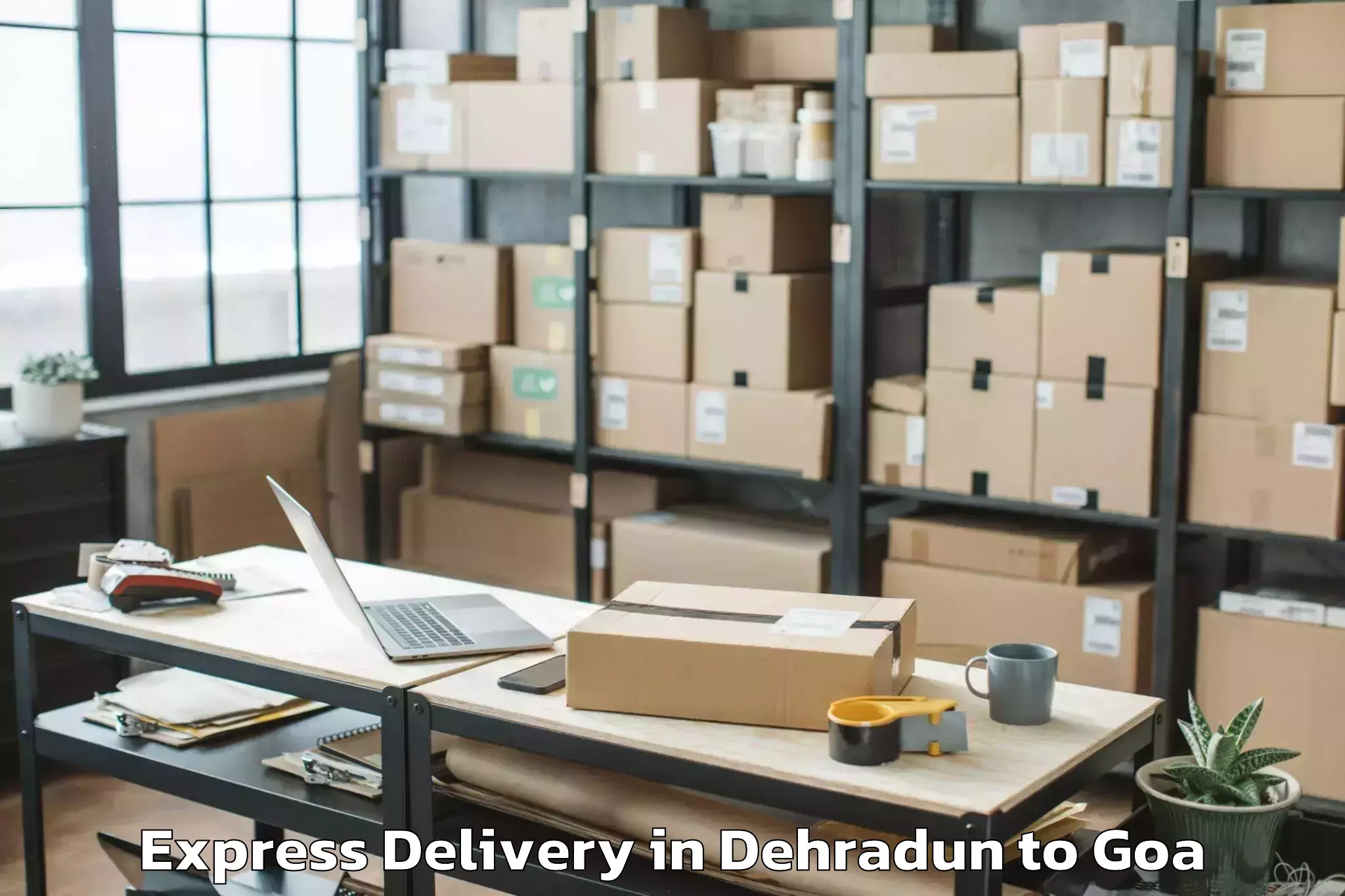 Affordable Dehradun to Mopa Express Delivery